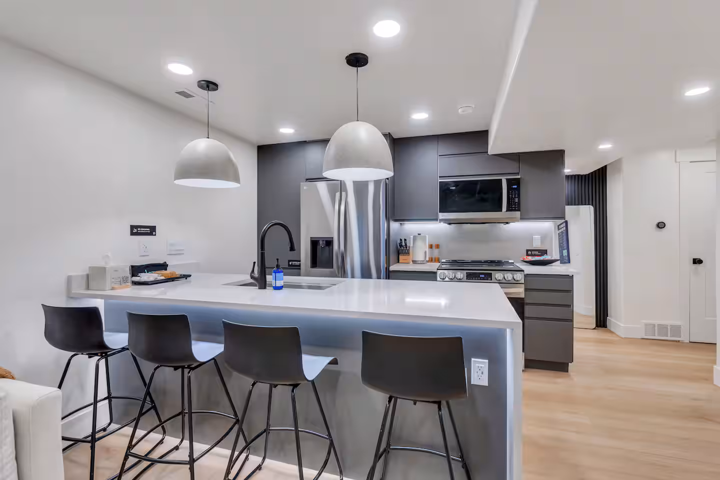 Kitchen island and seating