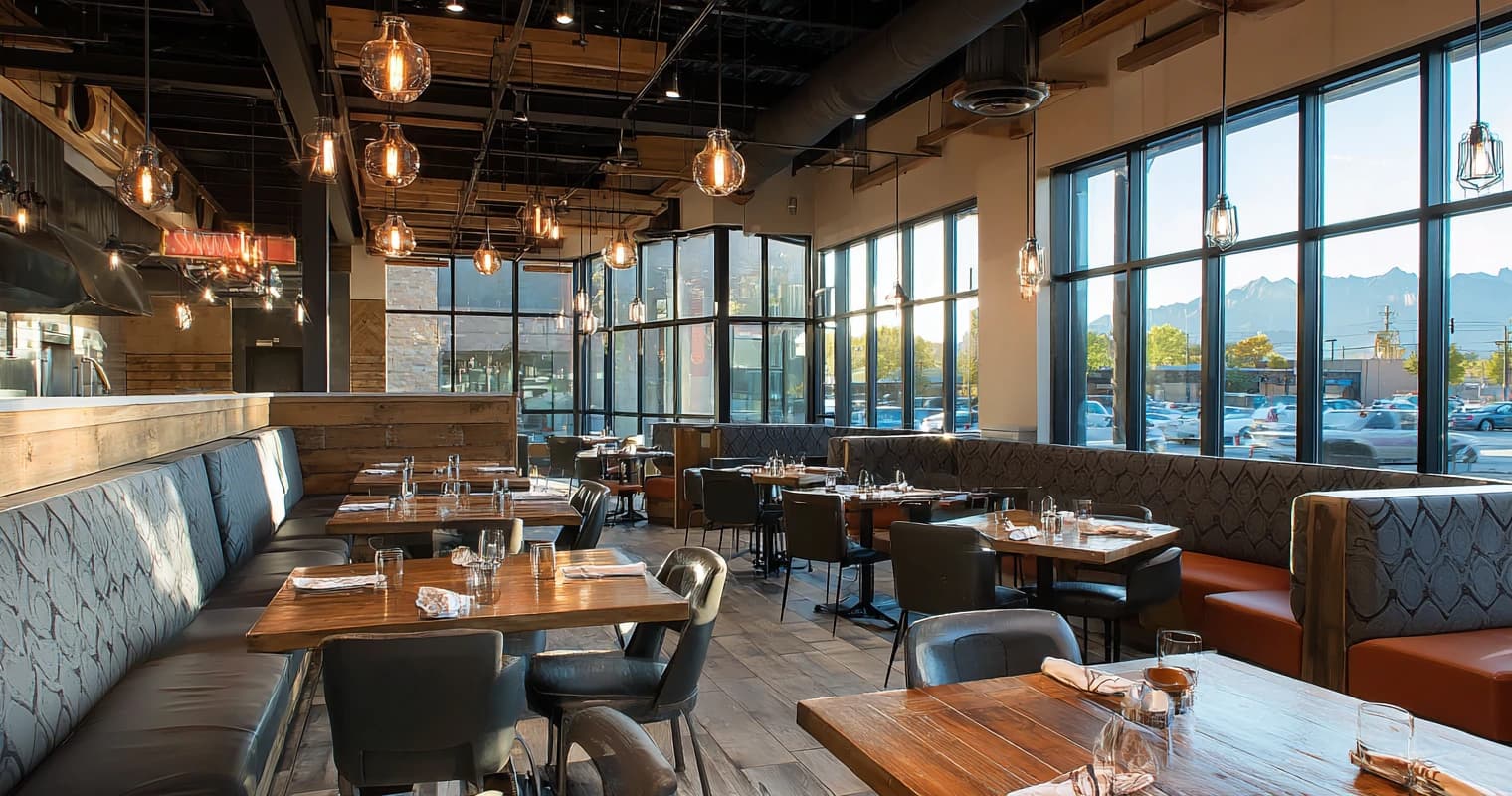 A variety of dishes at popular Lehi, Utah restaurants near Thanksgiving Point and Silicon Slopes